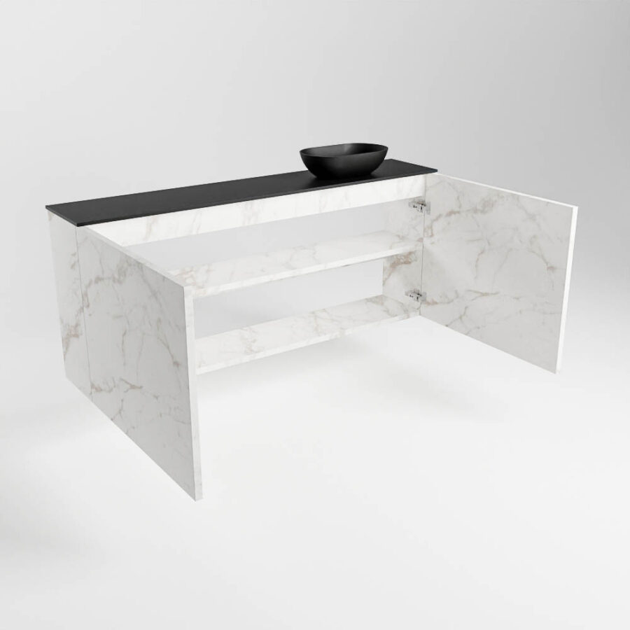 MONDIAZ FOWY toiletmeubel 120cm kleur Carrara. Waskom positie rechts kleur urban | urban. Met 1 kraangat - Afbeelding 6