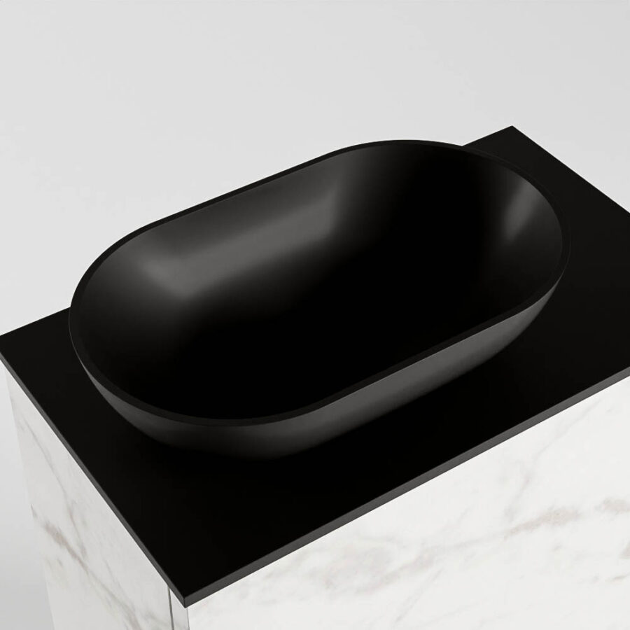 MONDIAZ FOWY toiletmeubel 40cm kleur Carrara. Waskom positie links kleur urban | urban. Met 1 kraangat - Afbeelding 7