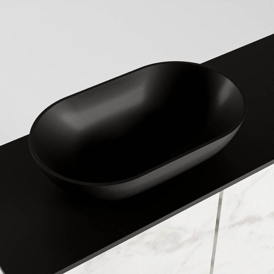 MONDIAZ FOWY toiletmeubel 60cm kleur Carrara. Waskom positie links kleur urban | urban. Zonder kraangat - Afbeelding 7