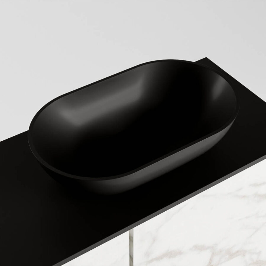 MONDIAZ FOWY toiletmeubel 60cm kleur Carrara. Waskom positie rechts kleur urban | urban. Zonder kraangat - Afbeelding 7