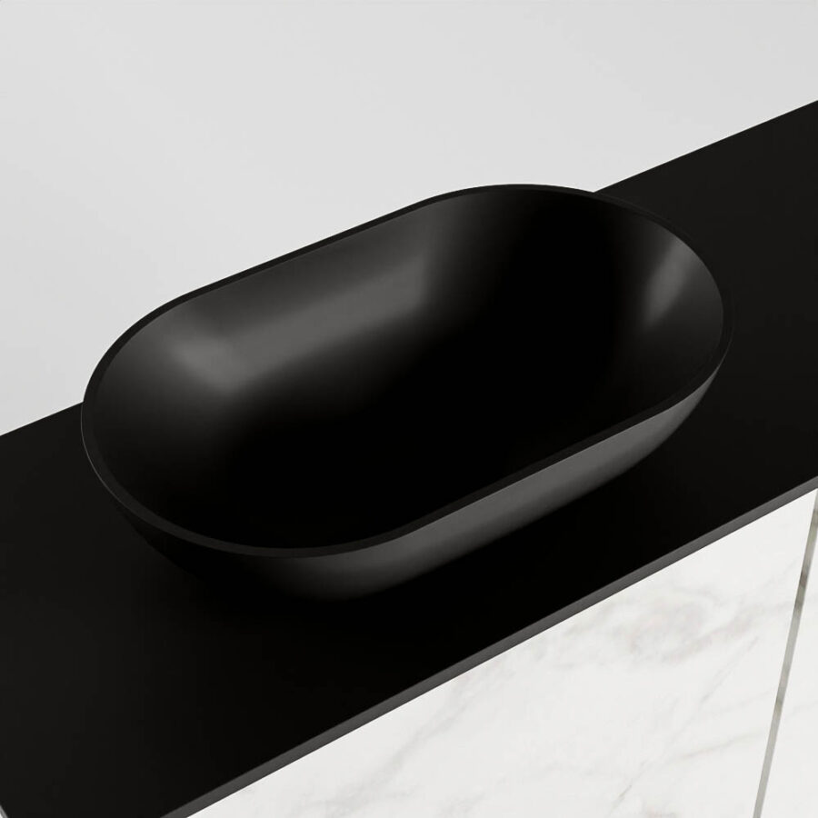 MONDIAZ FOWY toiletmeubel 80cm kleur Carrara. Waskom positie links kleur urban | urban. Met 1 kraangat - Afbeelding 7