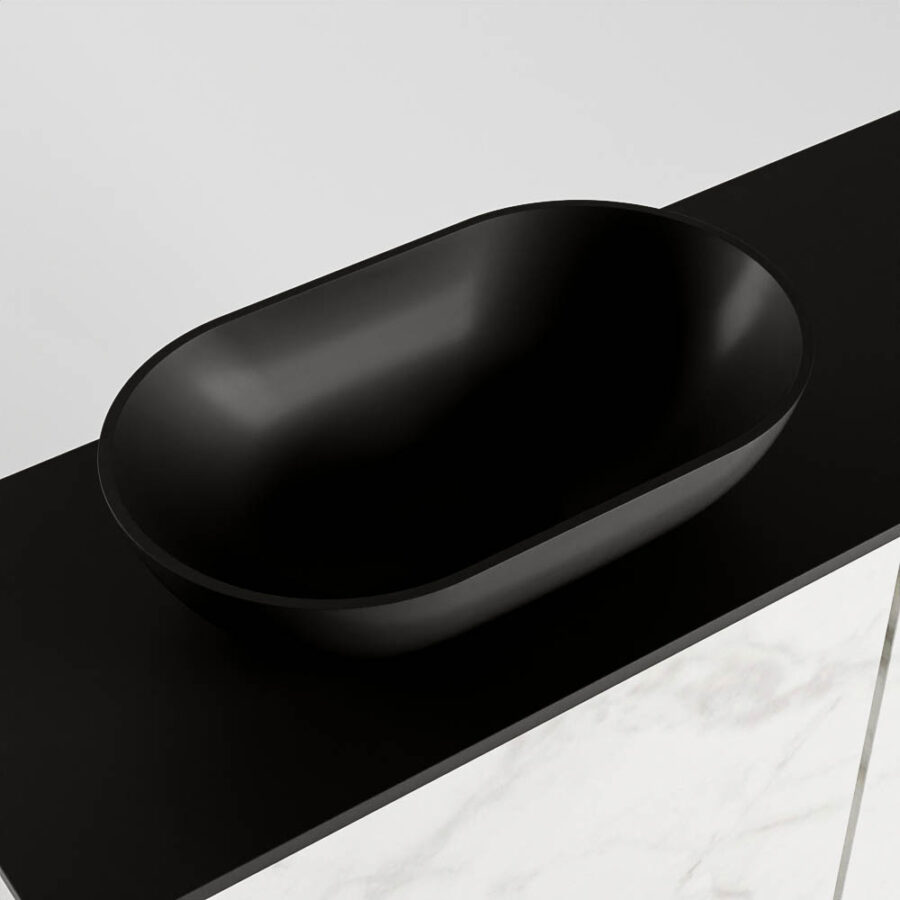 MONDIAZ FOWY toiletmeubel 80cm kleur Carrara. Waskom positie links kleur urban | urban. Zonder kraangat - Afbeelding 7