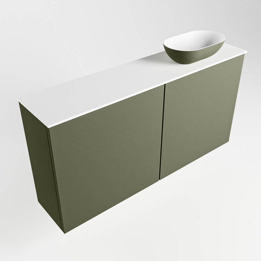 MONDIAZ FOWY toiletmeubel 100cm kleur army. Waskom positie rechts kleur army | talc. Met 1 kraangat - Afbeelding 4