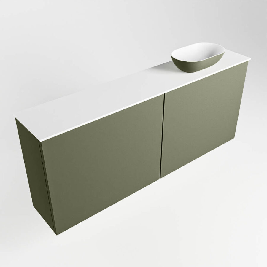 MONDIAZ FOWY toiletmeubel 120cm kleur army. Waskom positie rechts kleur army | talc. Zonder kraangat - Afbeelding 4