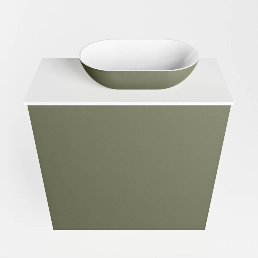 MONDIAZ FOWY toiletmeubel 50cm kleur army. Waskom positie rechts kleur army | talc. Met 1 kraangat - Afbeelding 5