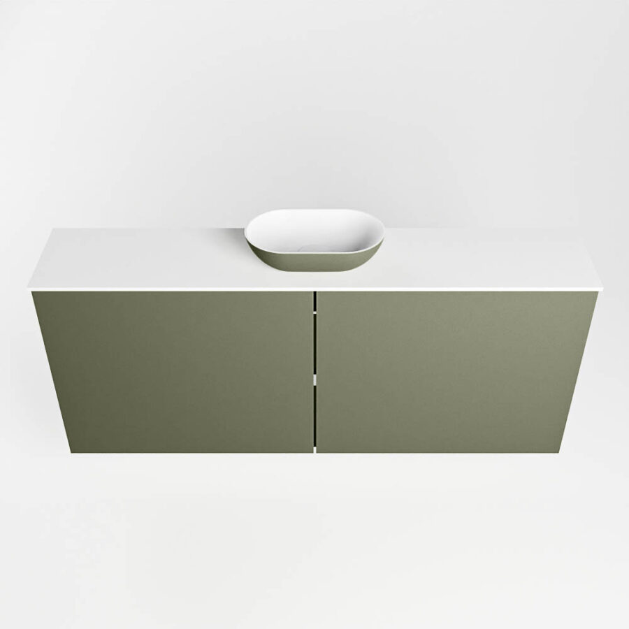 MONDIAZ FOWY toiletmeubel 120cm kleur army. Waskom positie midden kleur army | talc. Met 1 kraangat - Afbeelding 5