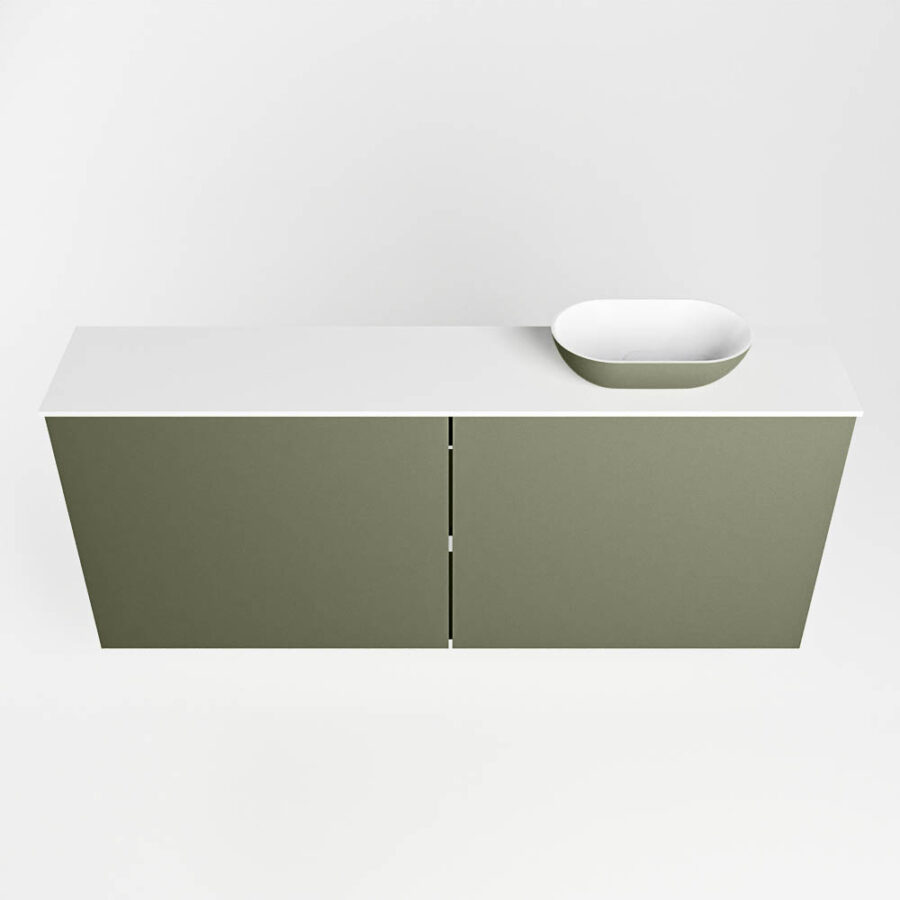 MONDIAZ FOWY toiletmeubel 120cm kleur army. Waskom positie rechts kleur army | talc. Met 1 kraangat - Afbeelding 5