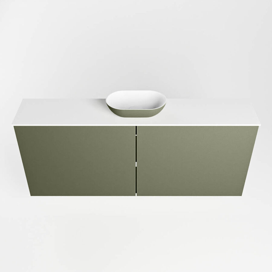 MONDIAZ FOWY toiletmeubel 120cm kleur army. Waskom positie midden kleur army | talc. Zonder kraangat - Afbeelding 5