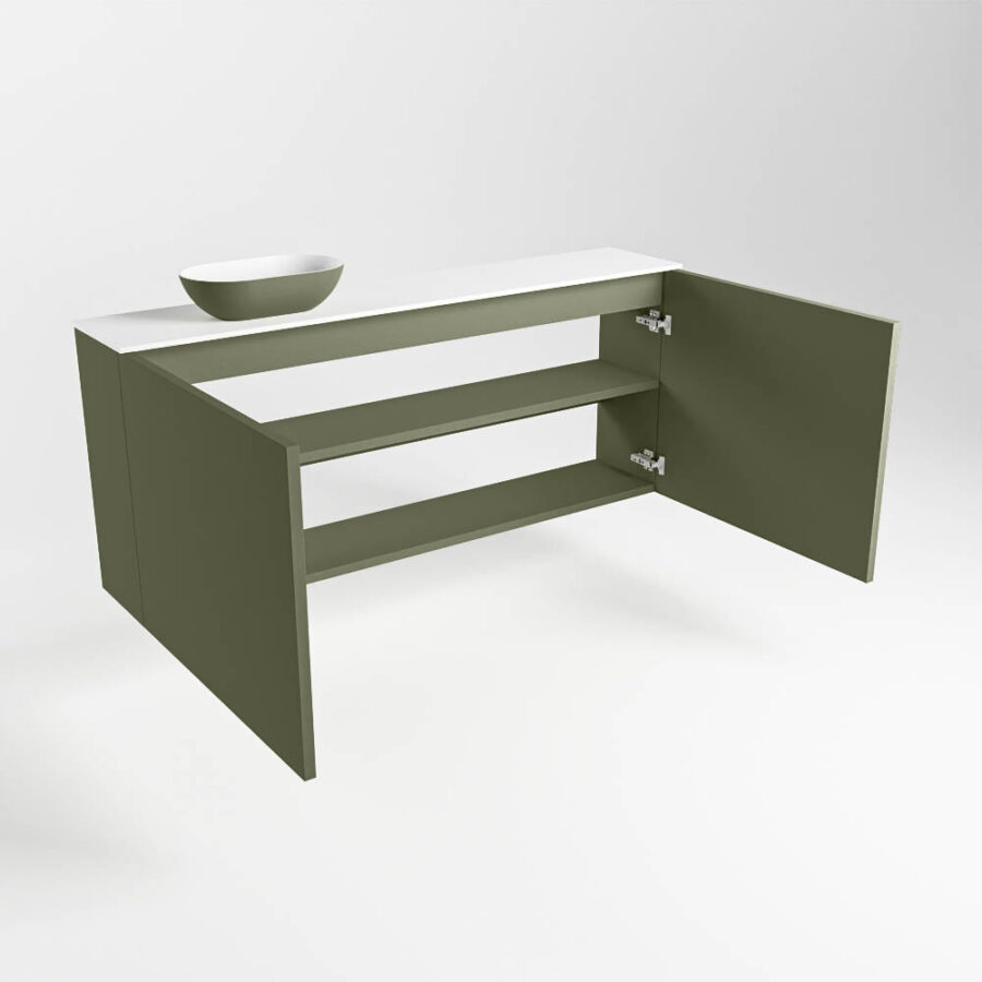 MONDIAZ FOWY toiletmeubel 120cm kleur army. Waskom positie links kleur army | talc. Met 1 kraangat - Afbeelding 6
