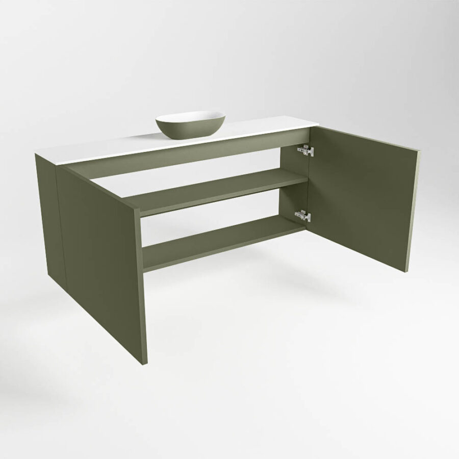 MONDIAZ FOWY toiletmeubel 120cm kleur army. Waskom positie midden kleur army | talc. Zonder kraangat - Afbeelding 6