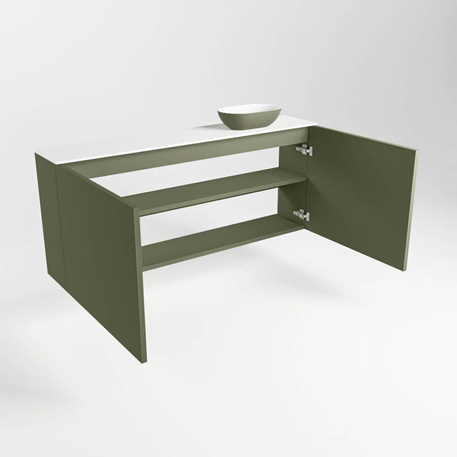MONDIAZ FOWY toiletmeubel 120cm kleur army. Waskom positie rechts kleur army | talc. Zonder kraangat - Afbeelding 6
