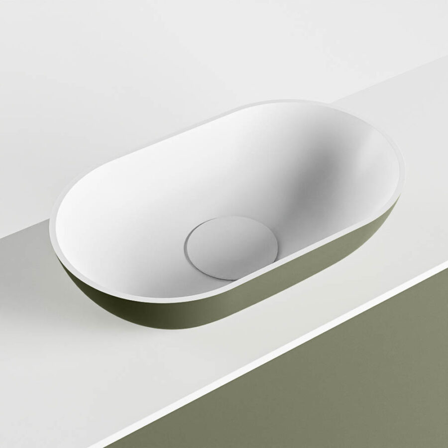 MONDIAZ FOWY toiletmeubel 100cm kleur army. Waskom positie links kleur army | talc. Met 1 kraangat - Afbeelding 7