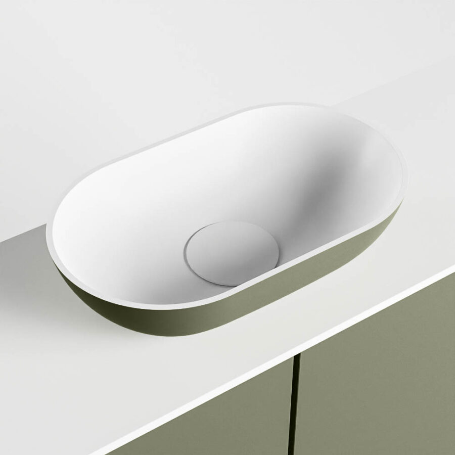 MONDIAZ FOWY toiletmeubel 100cm kleur army. Waskom positie midden kleur army | talc. Zonder kraangat - Afbeelding 7