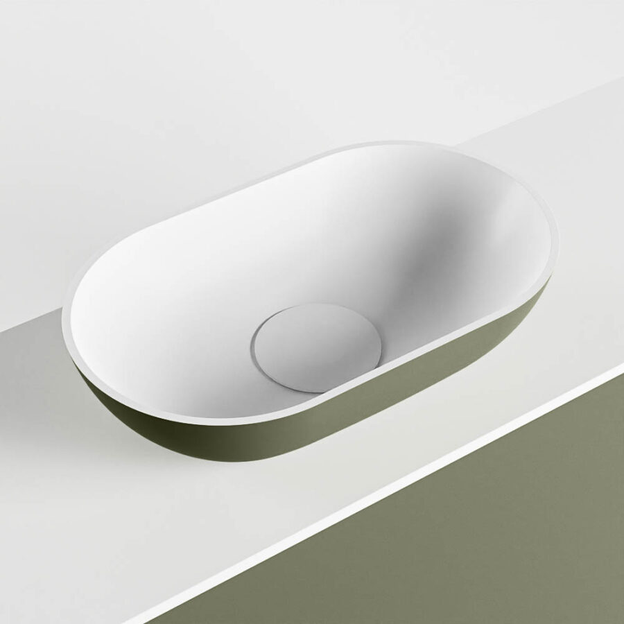 MONDIAZ FOWY toiletmeubel 100cm kleur army. Waskom positie links kleur army | talc. Zonder kraangat - Afbeelding 7