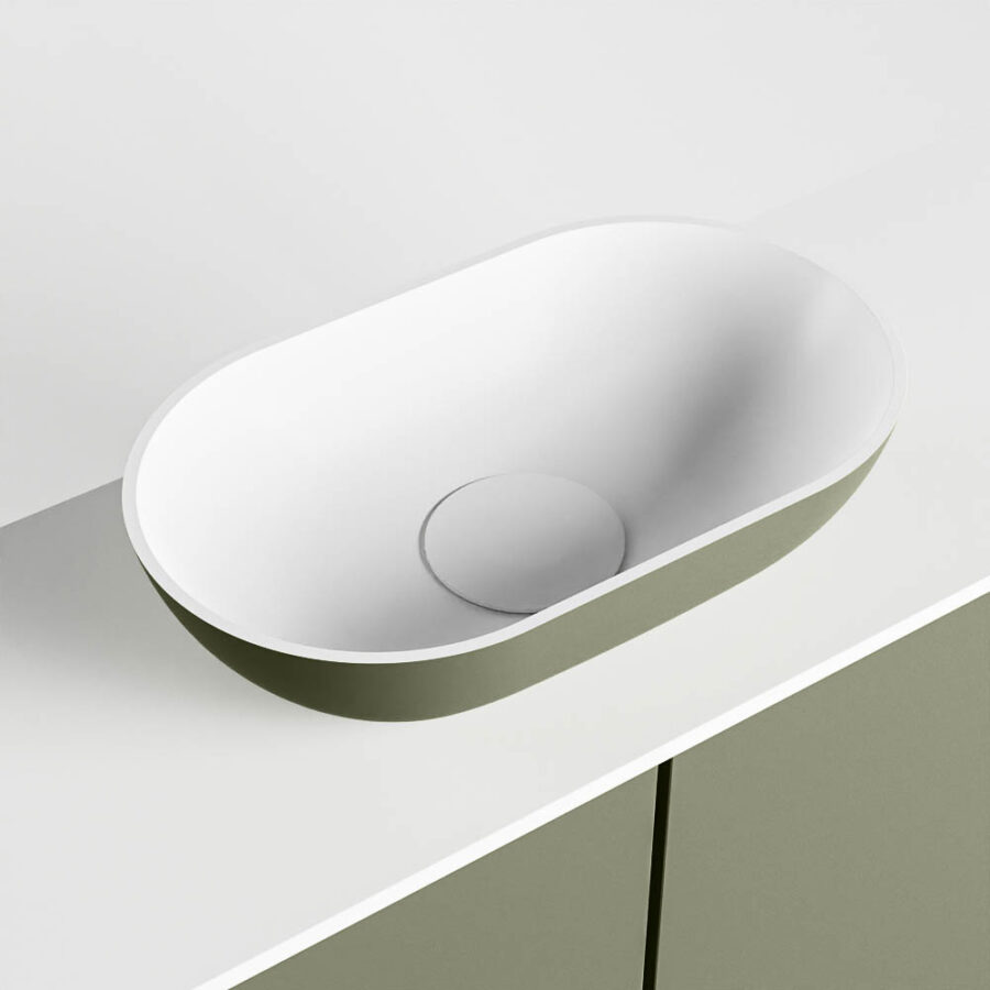 MONDIAZ FOWY toiletmeubel 120cm kleur army. Waskom positie midden kleur army | talc. Met 1 kraangat - Afbeelding 7
