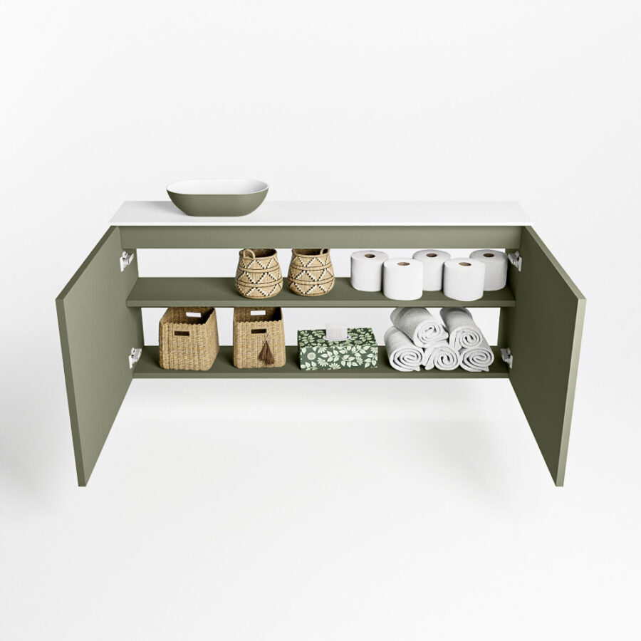 MONDIAZ FOWY toiletmeubel 120cm kleur army. Waskom positie links kleur army | talc. Met 1 kraangat - Afbeelding 8