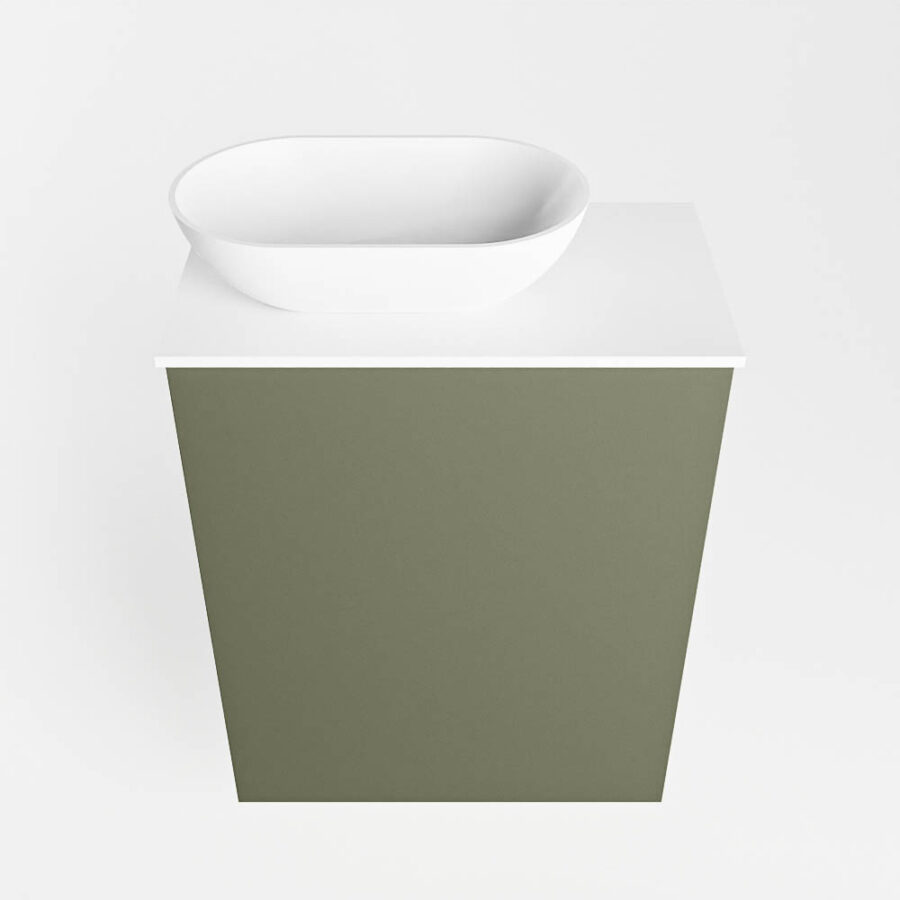 MONDIAZ FOWY toiletmeubel 40cm kleur army. Waskom positie links kleur talc | talc. Met 1 kraangat - Afbeelding 5