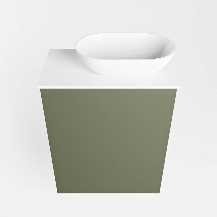 MONDIAZ FOWY toiletmeubel 40cm kleur army. Waskom positie rechts kleur talc | talc. Met 1 kraangat - Afbeelding 5