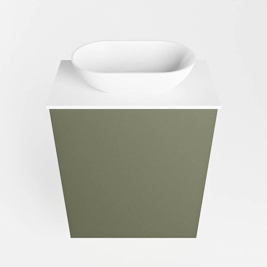 MONDIAZ FOWY toiletmeubel 40cm kleur army. Waskom positie midden kleur talc | talc. Zonder kraangat - Afbeelding 5