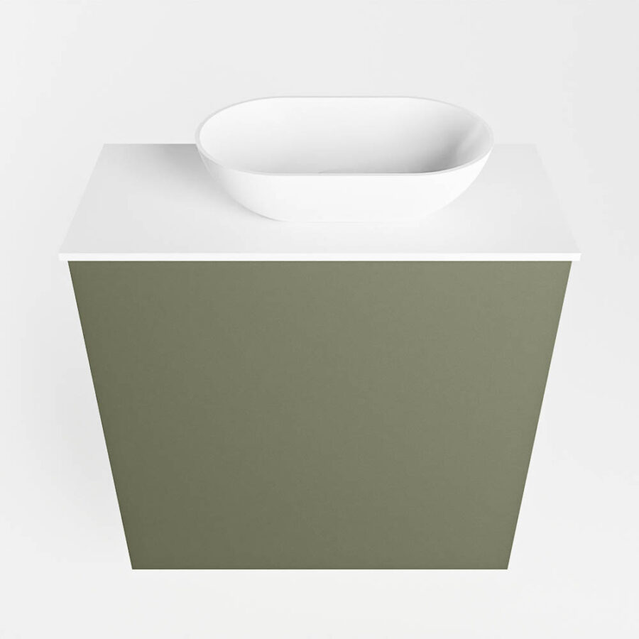 MONDIAZ FOWY toiletmeubel 50cm kleur army. Waskom positie rechts kleur talc | talc. Met 1 kraangat - Afbeelding 5