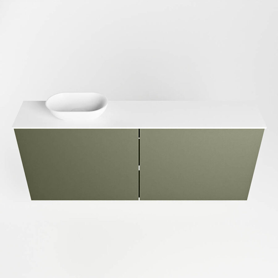 MONDIAZ FOWY toiletmeubel 120cm kleur army. Waskom positie links kleur talc | talc. Met 1 kraangat - Afbeelding 5
