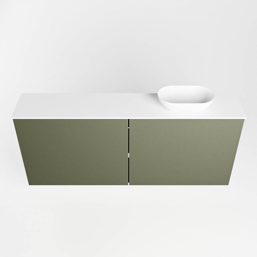 MONDIAZ FOWY toiletmeubel 120cm kleur army. Waskom positie rechts kleur talc | talc. Met 1 kraangat - Afbeelding 5