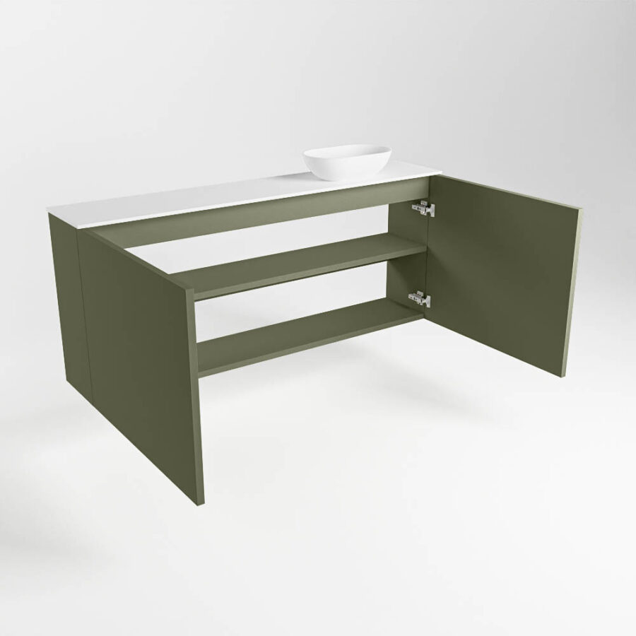 MONDIAZ FOWY toiletmeubel 120cm kleur army. Waskom positie rechts kleur talc | talc. Met 1 kraangat - Afbeelding 6