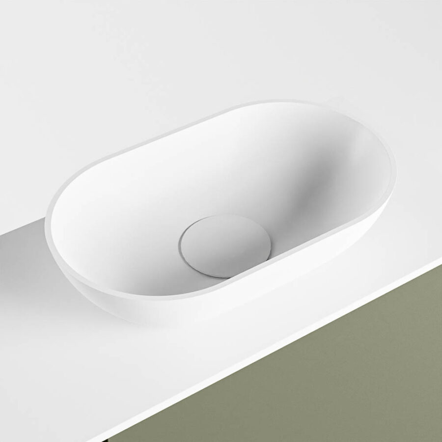 MONDIAZ FOWY toiletmeubel 80cm kleur army. Waskom positie rechts kleur talc | talc. Met 1 kraangat - Afbeelding 7