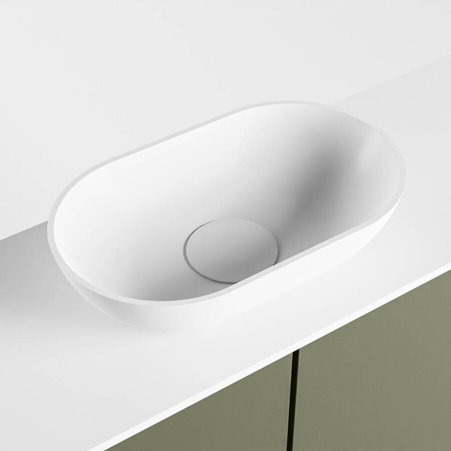 MONDIAZ FOWY toiletmeubel 80cm kleur army. Waskom positie midden kleur talc | talc. Zonder kraangat - Afbeelding 7