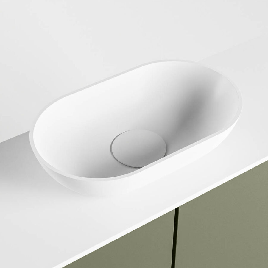 MONDIAZ FOWY toiletmeubel 100cm kleur army. Waskom positie midden kleur talc | talc. Met 1 kraangat - Afbeelding 7