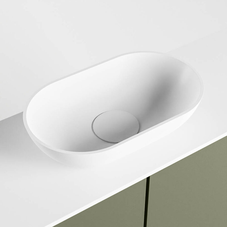 MONDIAZ FOWY toiletmeubel 100cm kleur army. Waskom positie midden kleur talc | talc. Zonder kraangat - Afbeelding 7