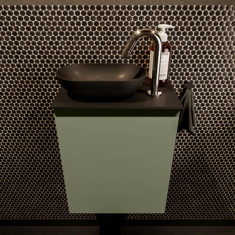 MONDIAZ FOWY toiletmeubel 40cm kleur army. Waskom positie links kleur urban | urban. Met 1 kraangat - Afbeelding 2
