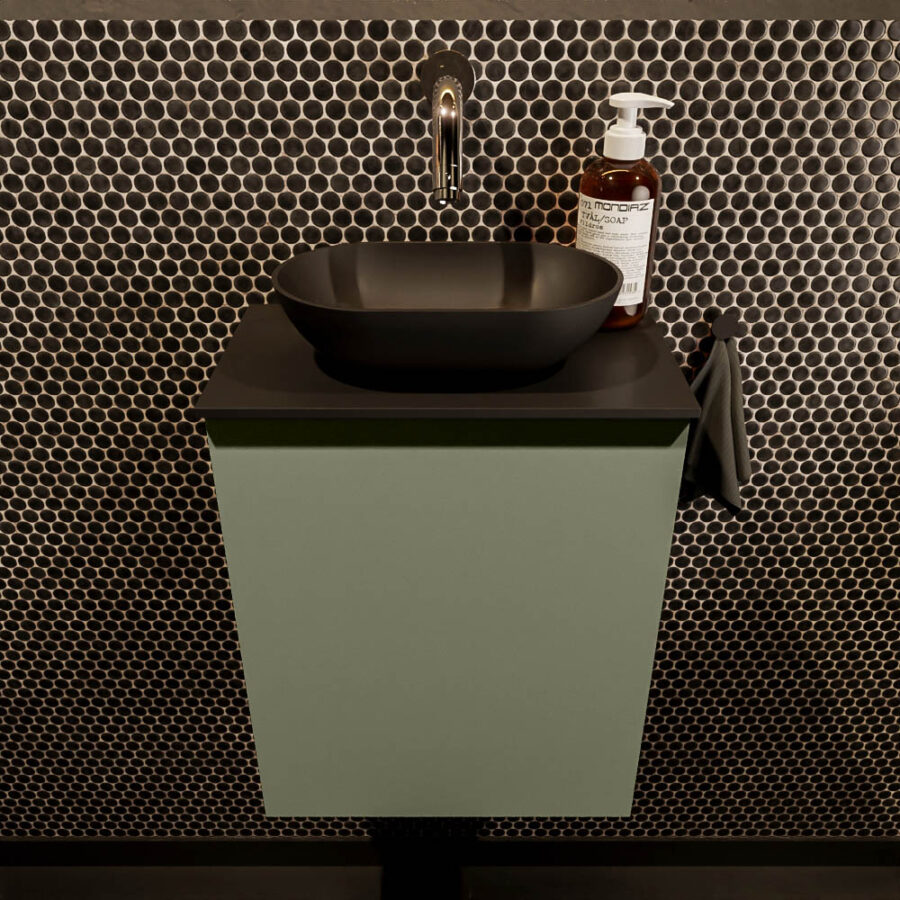 MONDIAZ FOWY toiletmeubel 40cm kleur army. Waskom positie midden kleur urban | urban. Zonder kraangat - Afbeelding 2