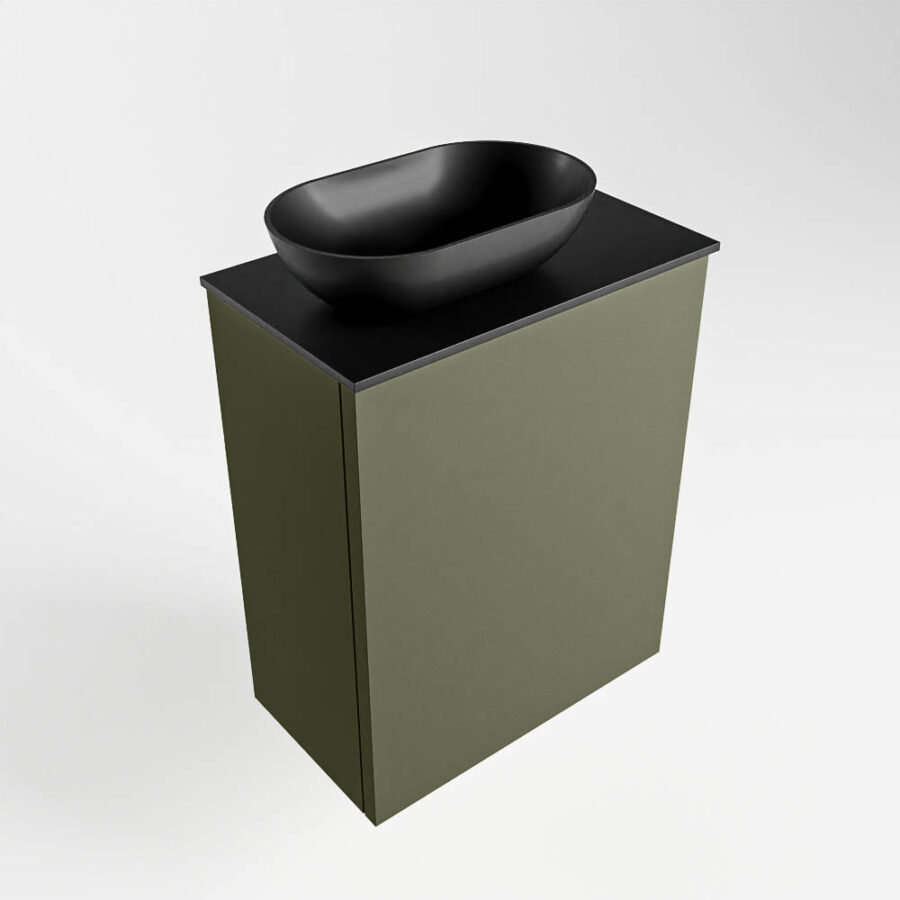 MONDIAZ FOWY toiletmeubel 40cm kleur army. Waskom positie links kleur urban | urban. Met 1 kraangat - Afbeelding 4
