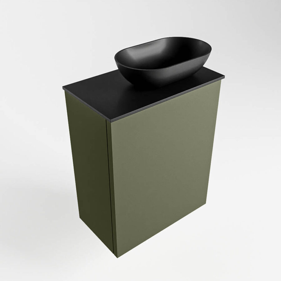 MONDIAZ FOWY toiletmeubel 40cm kleur army. Waskom positie rechts kleur urban | urban. Met 1 kraangat - Afbeelding 4