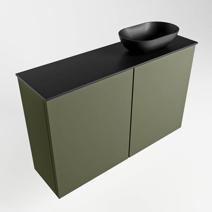 MONDIAZ FOWY toiletmeubel 80cm kleur army. Waskom positie rechts kleur urban | urban. Met 1 kraangat - Afbeelding 4