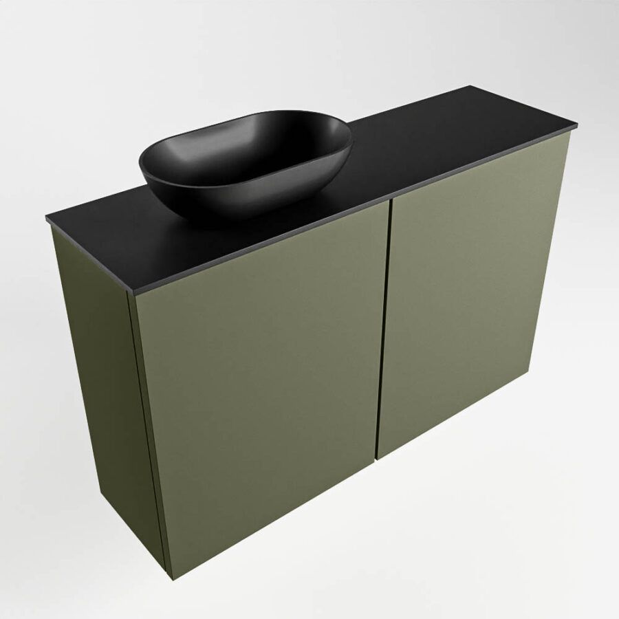 MONDIAZ FOWY toiletmeubel 80cm kleur army. Waskom positie links kleur urban | urban. Zonder kraangat - Afbeelding 4