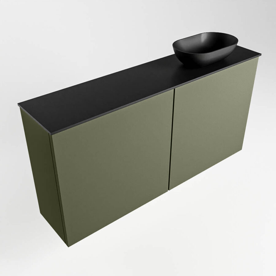 MONDIAZ FOWY toiletmeubel 100cm kleur army. Waskom positie rechts kleur urban | urban. Zonder kraangat - Afbeelding 4