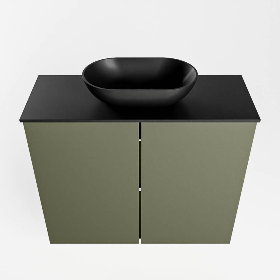 MONDIAZ FOWY toiletmeubel 60cm kleur army. Waskom positie midden kleur urban | urban. Met 1 kraangat - Afbeelding 5