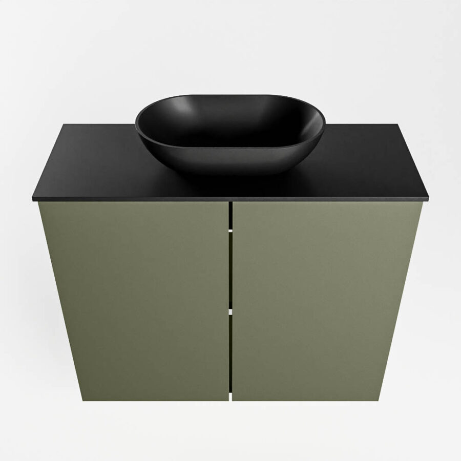 MONDIAZ FOWY toiletmeubel 60cm kleur army. Waskom positie midden kleur urban | urban. Zonder kraangat - Afbeelding 5