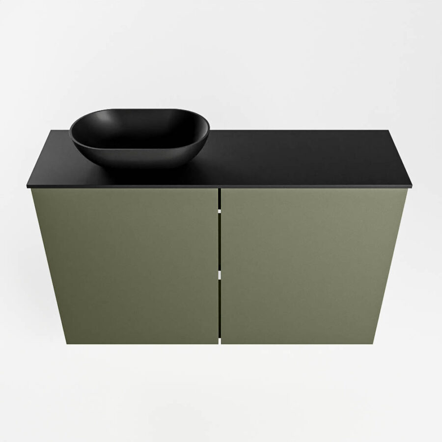 MONDIAZ FOWY toiletmeubel 80cm kleur army. Waskom positie links kleur urban | urban. Met 1 kraangat - Afbeelding 5