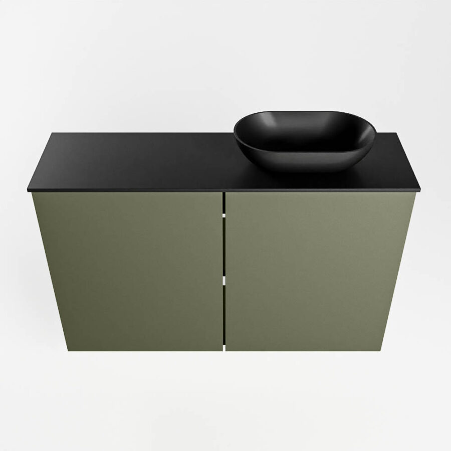 MONDIAZ FOWY toiletmeubel 80cm kleur army. Waskom positie rechts kleur urban | urban. Met 1 kraangat - Afbeelding 5