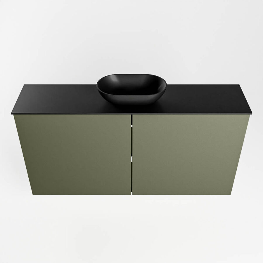 MONDIAZ FOWY toiletmeubel 100cm kleur army. Waskom positie midden kleur urban | urban. Zonder kraangat - Afbeelding 5