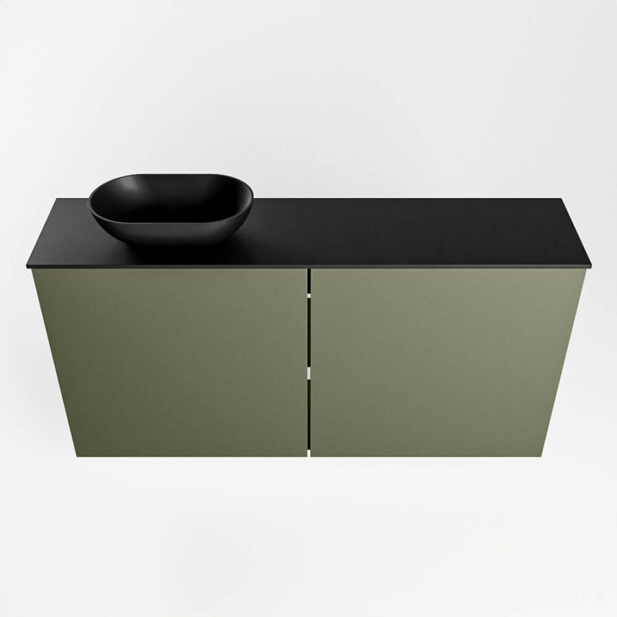 MONDIAZ FOWY toiletmeubel 100cm kleur army. Waskom positie links kleur urban | urban. Zonder kraangat - Afbeelding 5