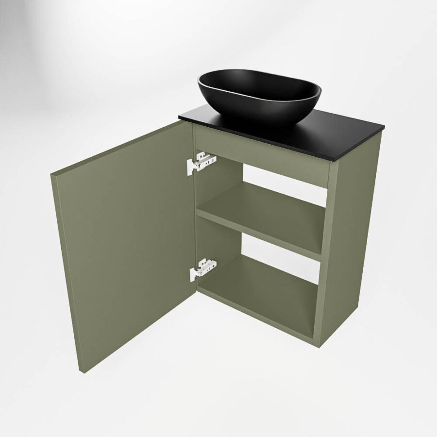 MONDIAZ FOWY toiletmeubel 40cm kleur army. Waskom positie links kleur urban | urban. Met 1 kraangat - Afbeelding 6