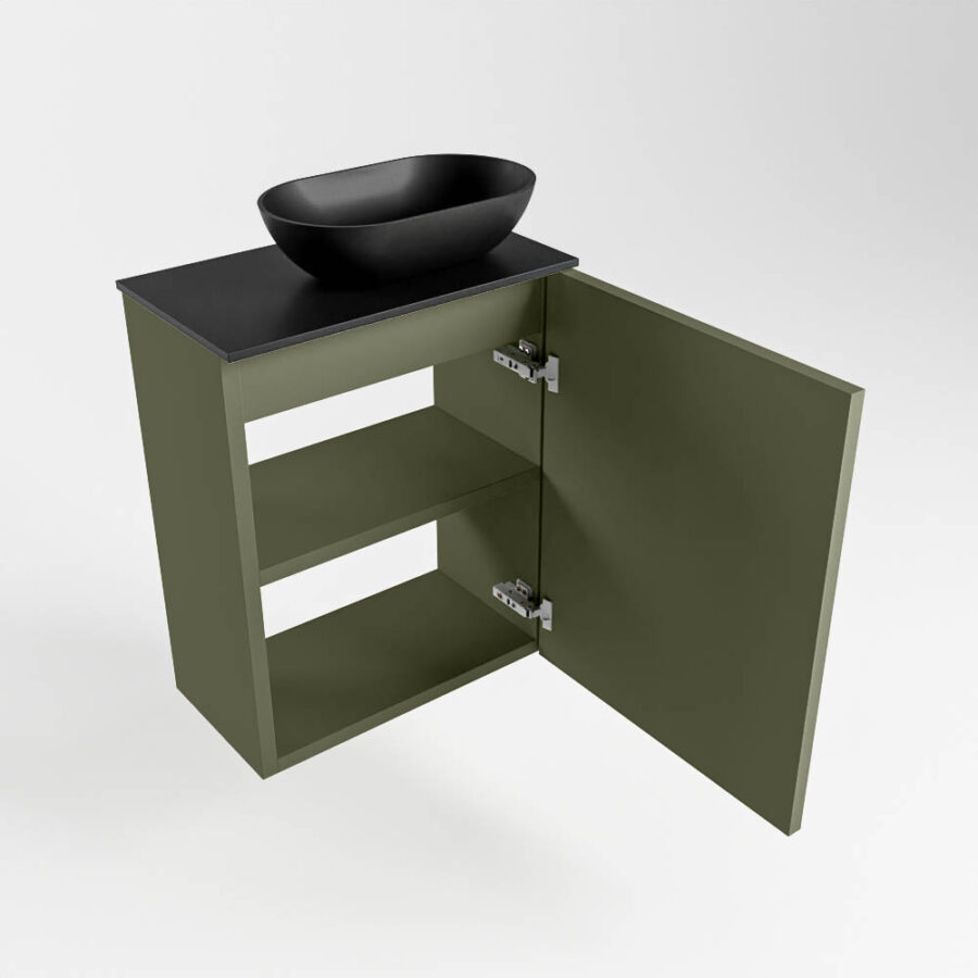 MONDIAZ FOWY toiletmeubel 40cm kleur army. Waskom positie rechts kleur urban | urban. Met 1 kraangat - Afbeelding 6