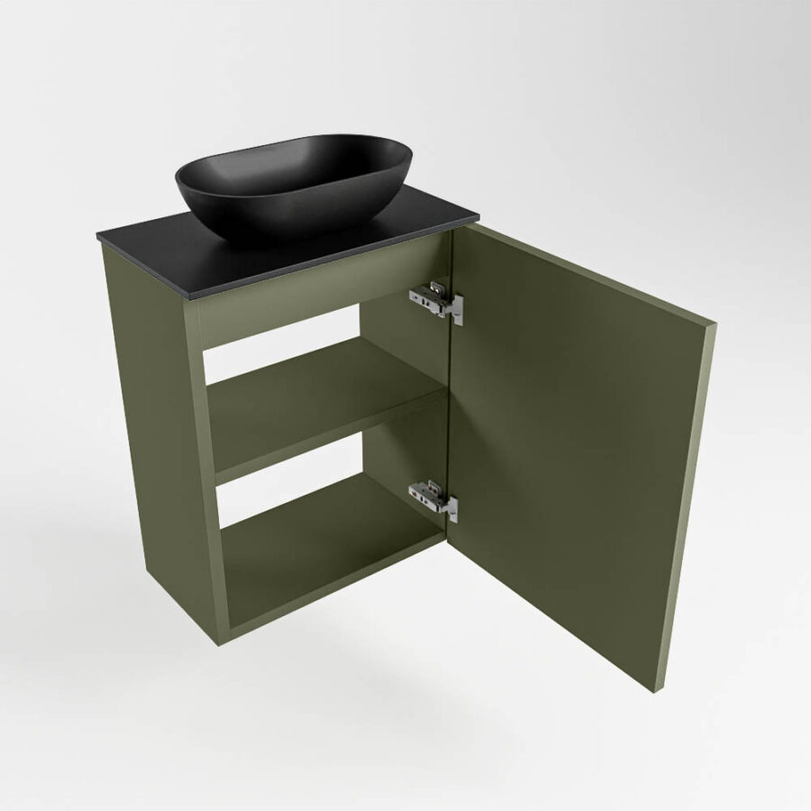 MONDIAZ FOWY toiletmeubel 40cm kleur army. Waskom positie midden kleur urban | urban. Zonder kraangat - Afbeelding 6