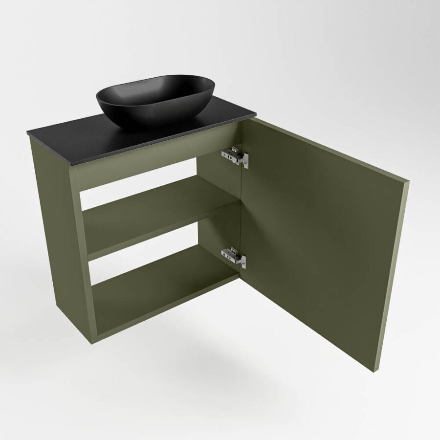 MONDIAZ FOWY toiletmeubel 50cm kleur army. Waskom positie rechts kleur urban | urban. Met 1 kraangat - Afbeelding 6