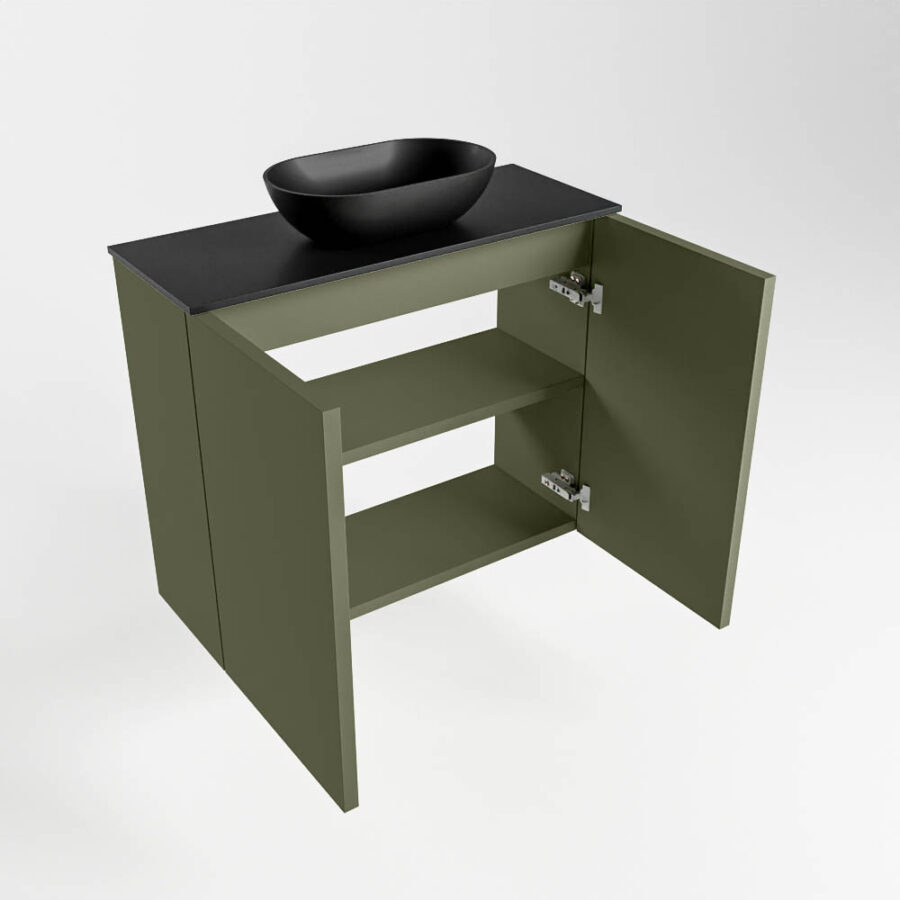 MONDIAZ FOWY toiletmeubel 60cm kleur army. Waskom positie midden kleur urban | urban. Met 1 kraangat - Afbeelding 6