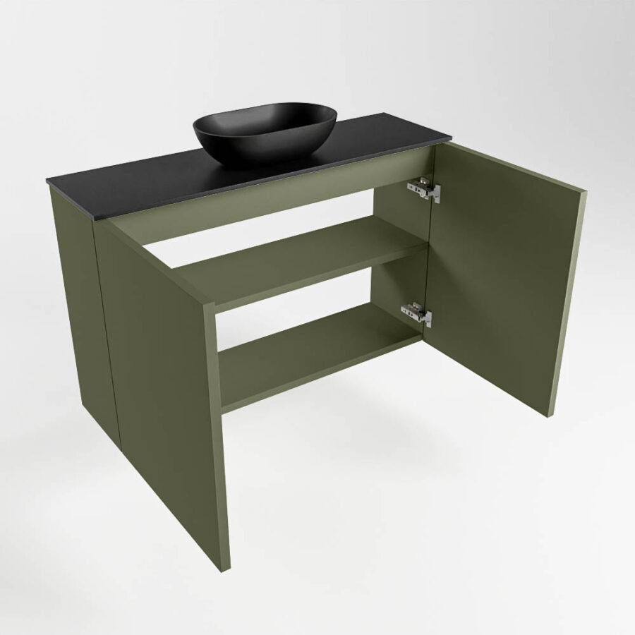 MONDIAZ FOWY toiletmeubel 80cm kleur army. Waskom positie midden kleur urban | urban. Met 1 kraangat - Afbeelding 6